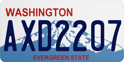 WA license plate AXD2207