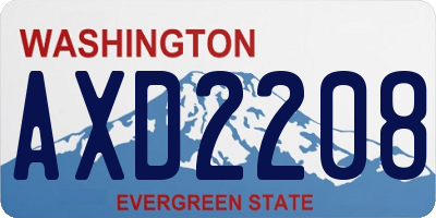 WA license plate AXD2208