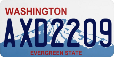 WA license plate AXD2209