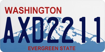 WA license plate AXD2211