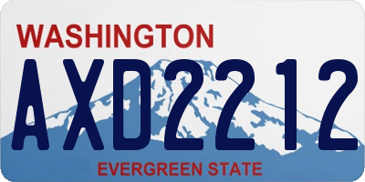 WA license plate AXD2212