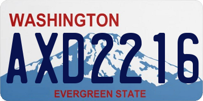 WA license plate AXD2216