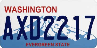 WA license plate AXD2217