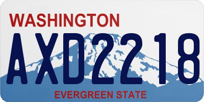 WA license plate AXD2218