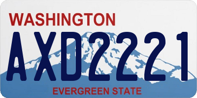 WA license plate AXD2221