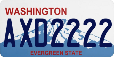 WA license plate AXD2222