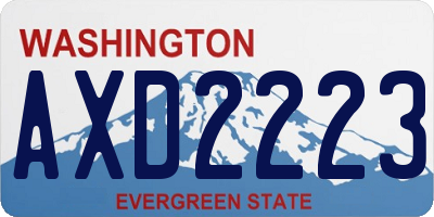 WA license plate AXD2223