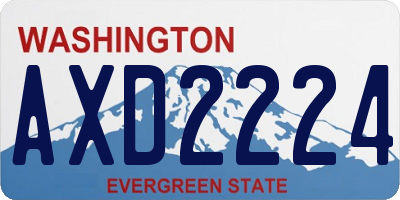 WA license plate AXD2224