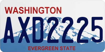 WA license plate AXD2225
