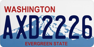 WA license plate AXD2226