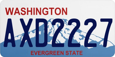WA license plate AXD2227