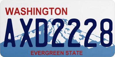 WA license plate AXD2228