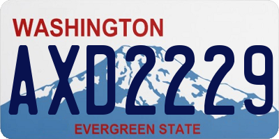 WA license plate AXD2229