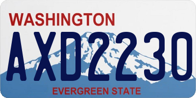 WA license plate AXD2230