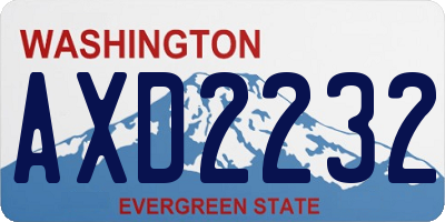 WA license plate AXD2232