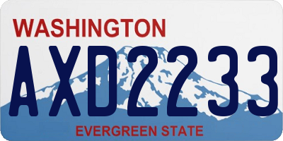WA license plate AXD2233