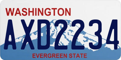 WA license plate AXD2234