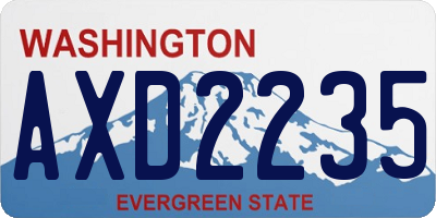 WA license plate AXD2235