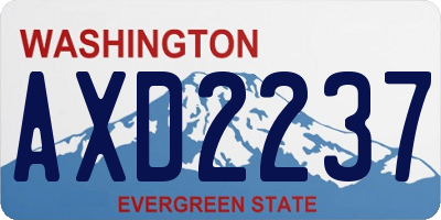 WA license plate AXD2237