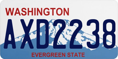 WA license plate AXD2238