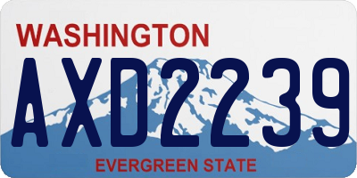 WA license plate AXD2239