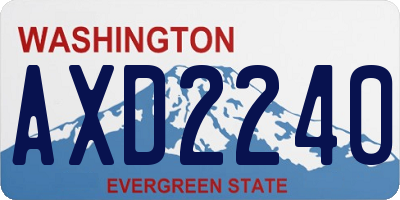 WA license plate AXD2240