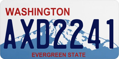 WA license plate AXD2241