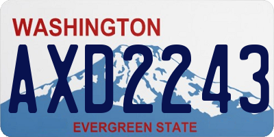 WA license plate AXD2243