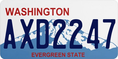 WA license plate AXD2247