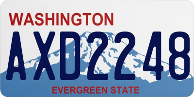 WA license plate AXD2248