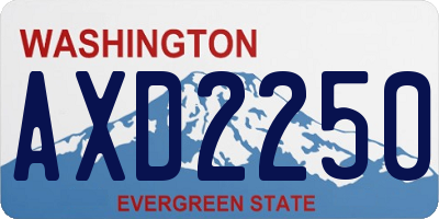 WA license plate AXD2250