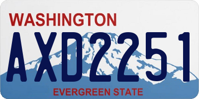 WA license plate AXD2251