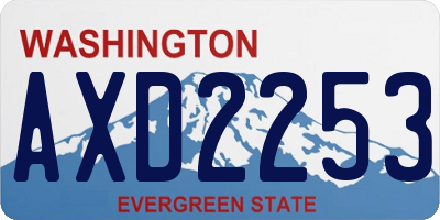 WA license plate AXD2253