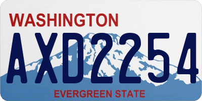 WA license plate AXD2254