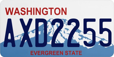 WA license plate AXD2255