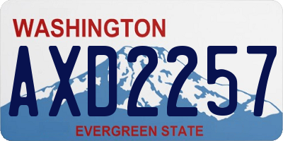 WA license plate AXD2257