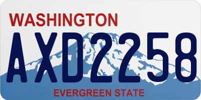 WA license plate AXD2258