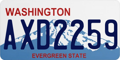 WA license plate AXD2259