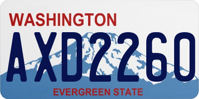 WA license plate AXD2260