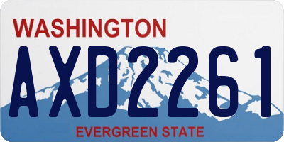 WA license plate AXD2261