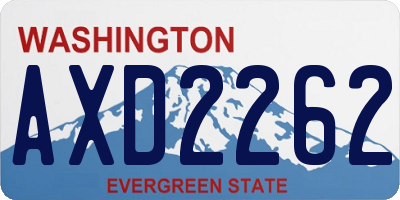 WA license plate AXD2262