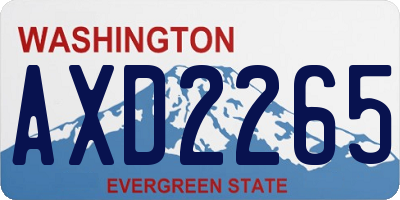 WA license plate AXD2265
