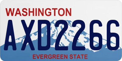WA license plate AXD2266