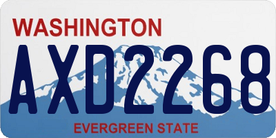 WA license plate AXD2268
