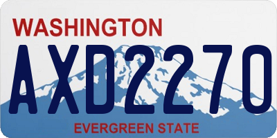 WA license plate AXD2270