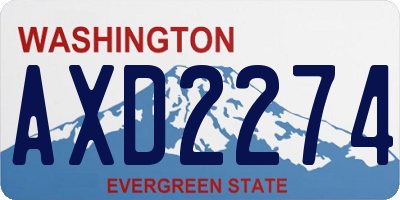 WA license plate AXD2274