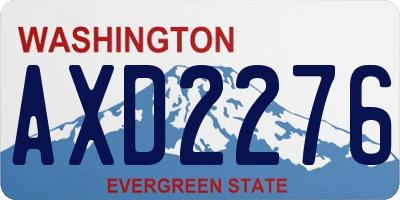 WA license plate AXD2276