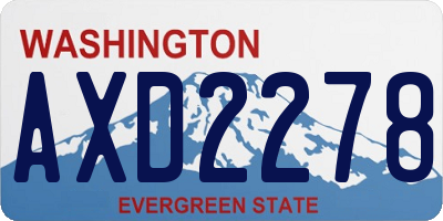 WA license plate AXD2278