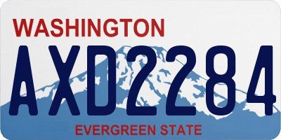 WA license plate AXD2284