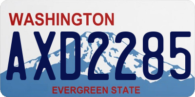 WA license plate AXD2285